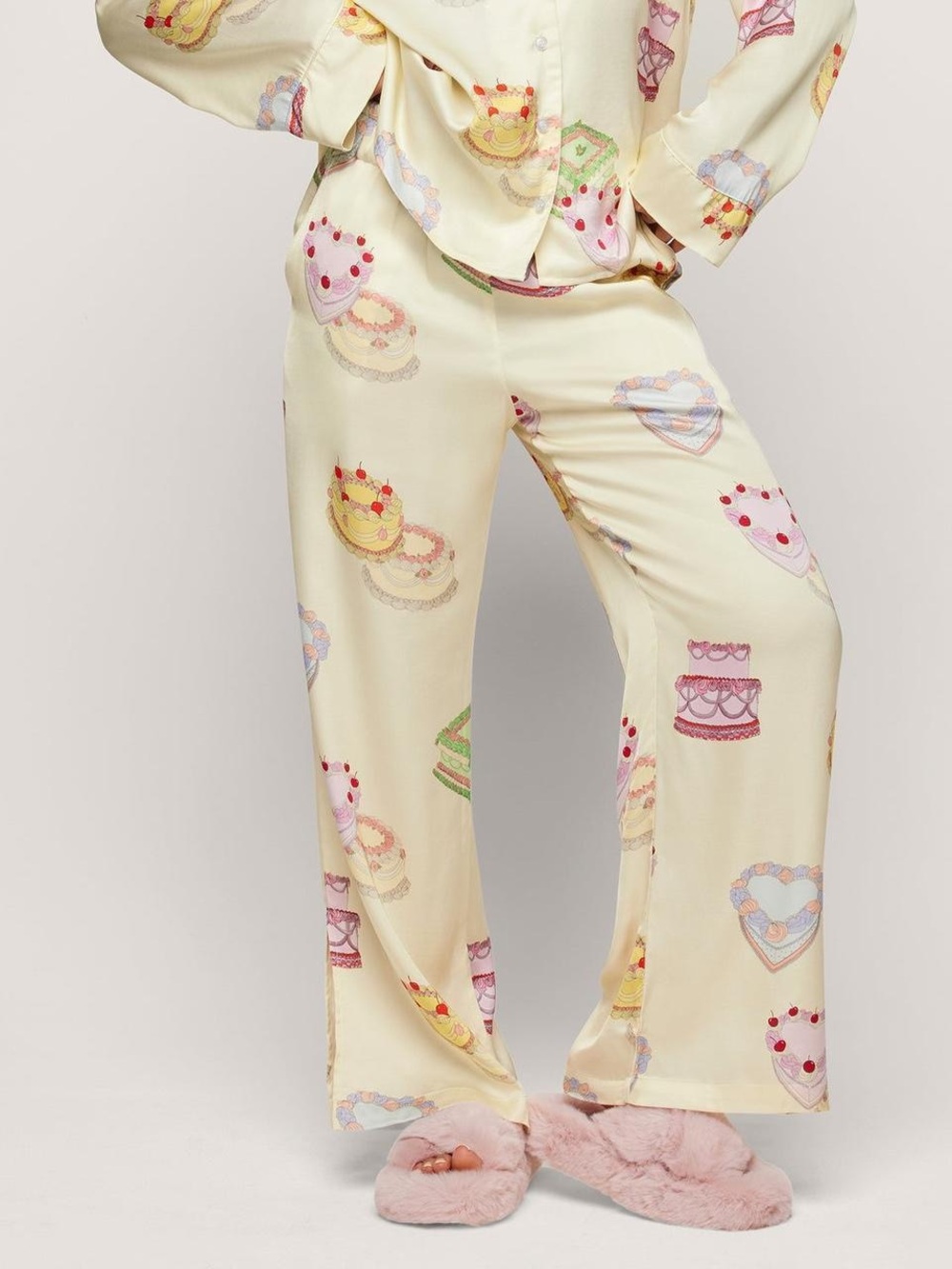 Women's Cream Printed Pajama pants